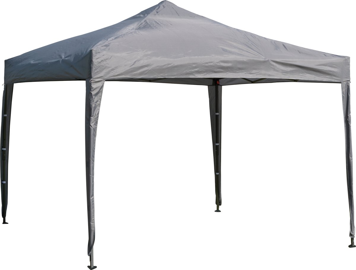 Easy Up Pavillon 3x3 m. med buretape, Grå