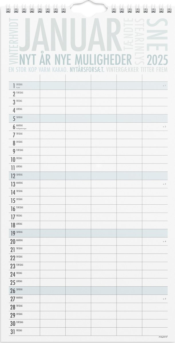 Mayland 2025 TrendArt Familiekalender