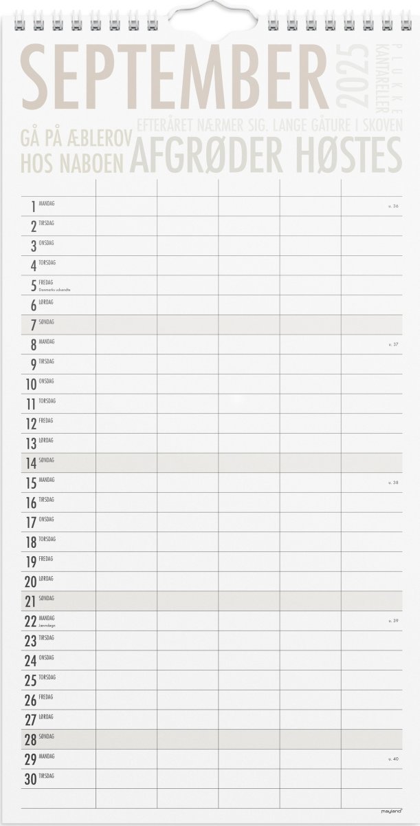 Mayland 2025 TrendArt Familiekalender