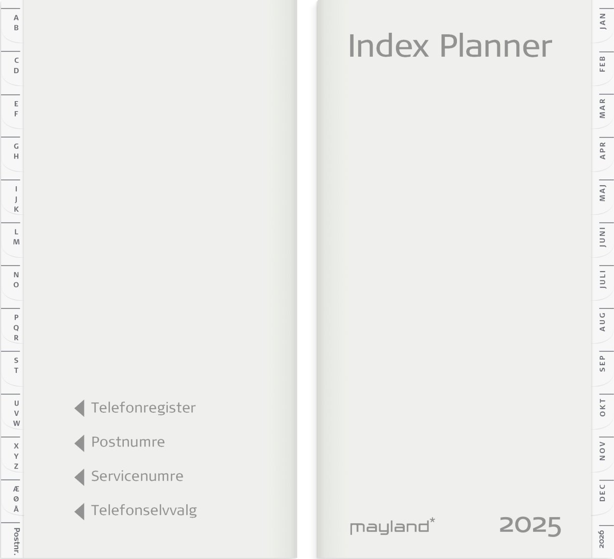 Mayland 2025 Index Planner, refill + tlf.