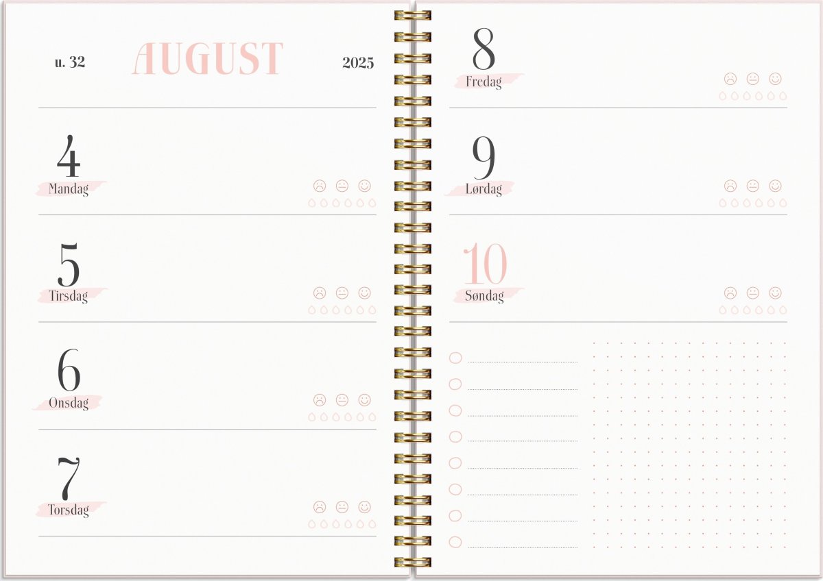 Mayland 2025 Life Planner Pink Ugekalender