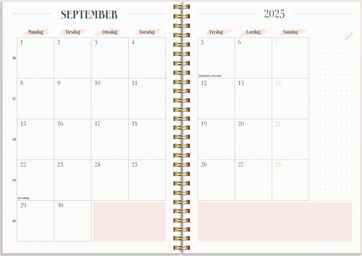 Mayland 2025 Life Planner Pink Ugekalender