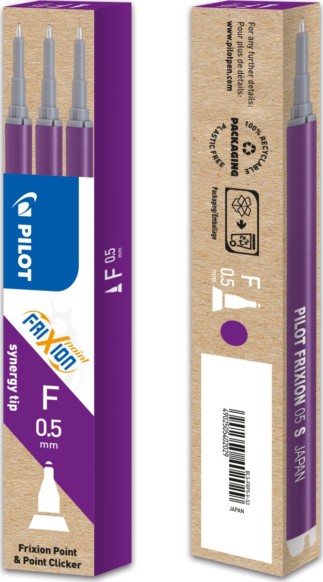 Pilot FriXion Point Refill | F | Violet | 3 stk.