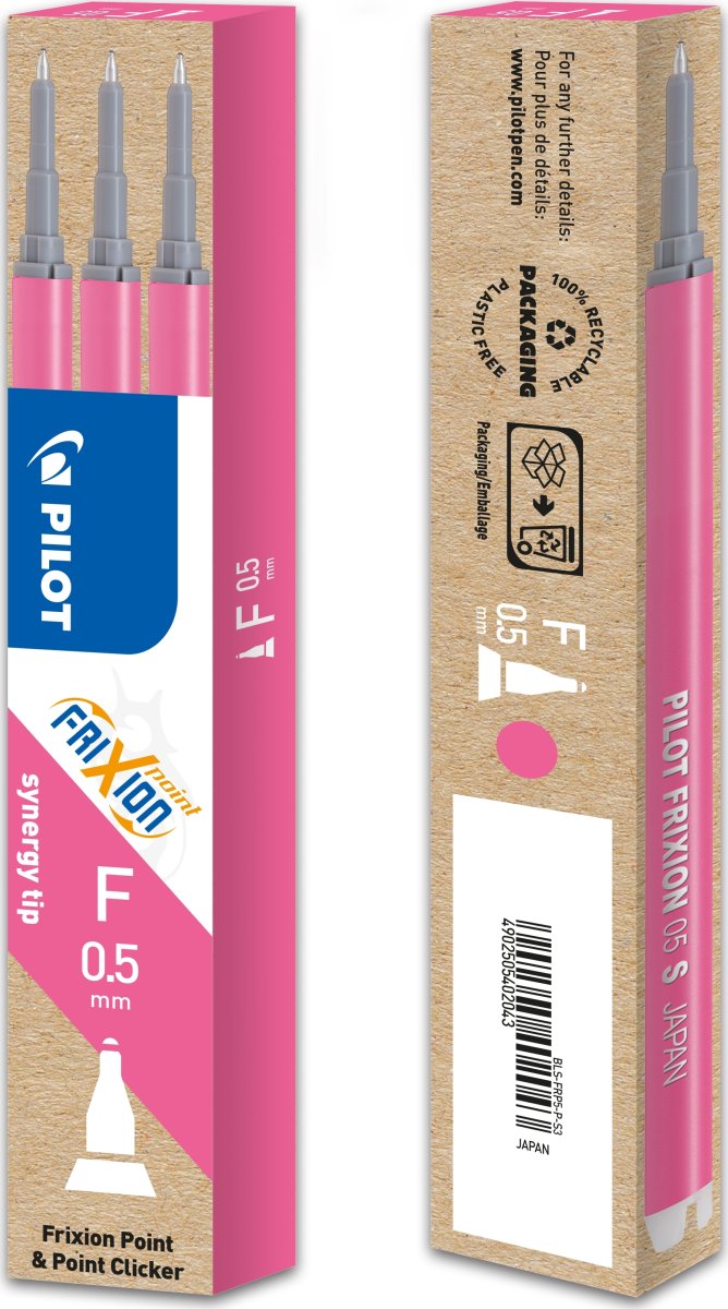 Pilot FriXion Point Refill | F | Pink | 3 stk.