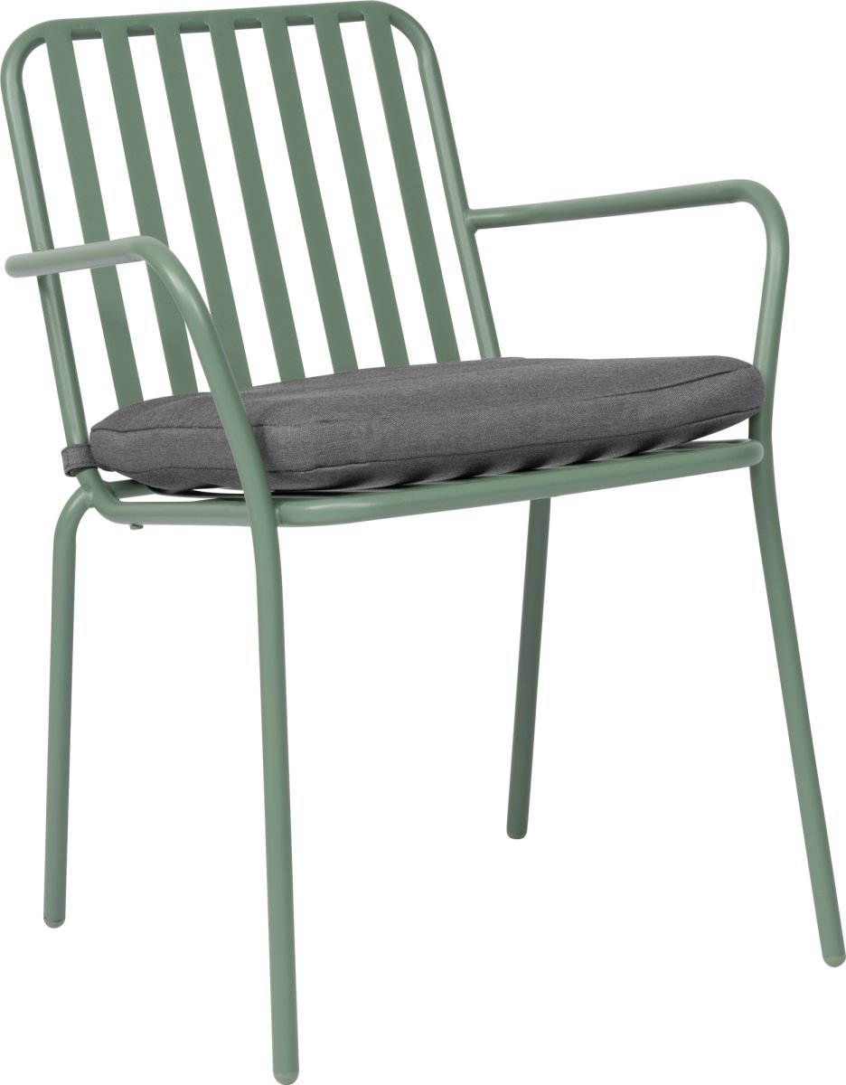 OUTDOOR Havemøbelsæt, bord m/4 stole+hynder, Grøn