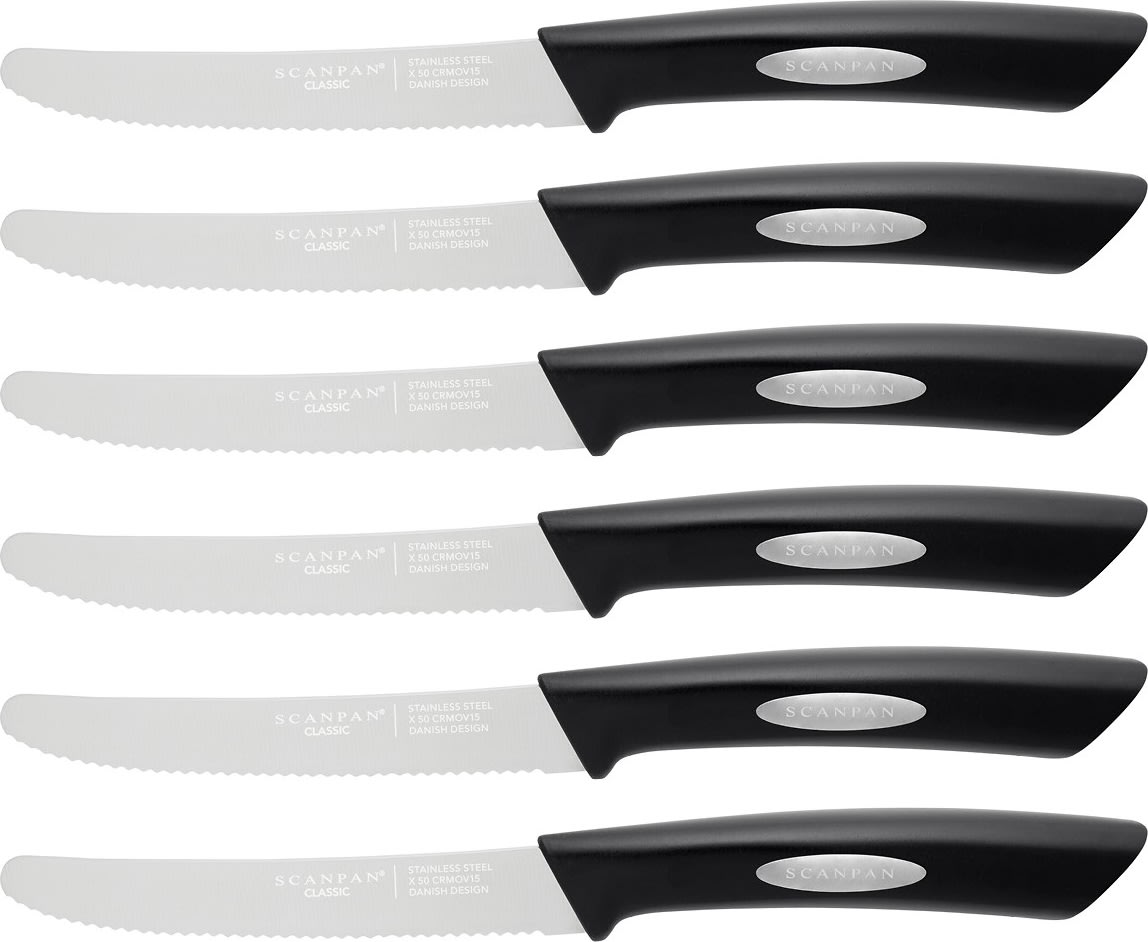 Scanpan Classic Steakknive, Sort, 6 stk.