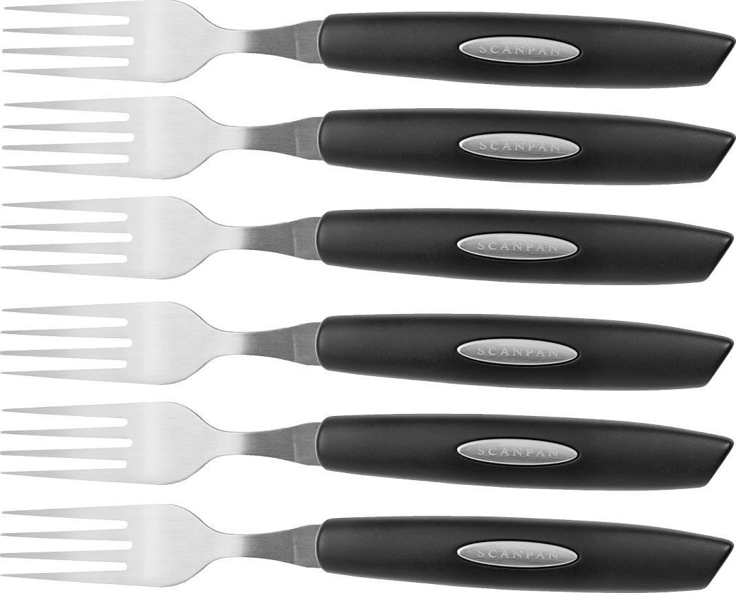Scanpan Classic Steakgaffel, Sort, 6 stk.