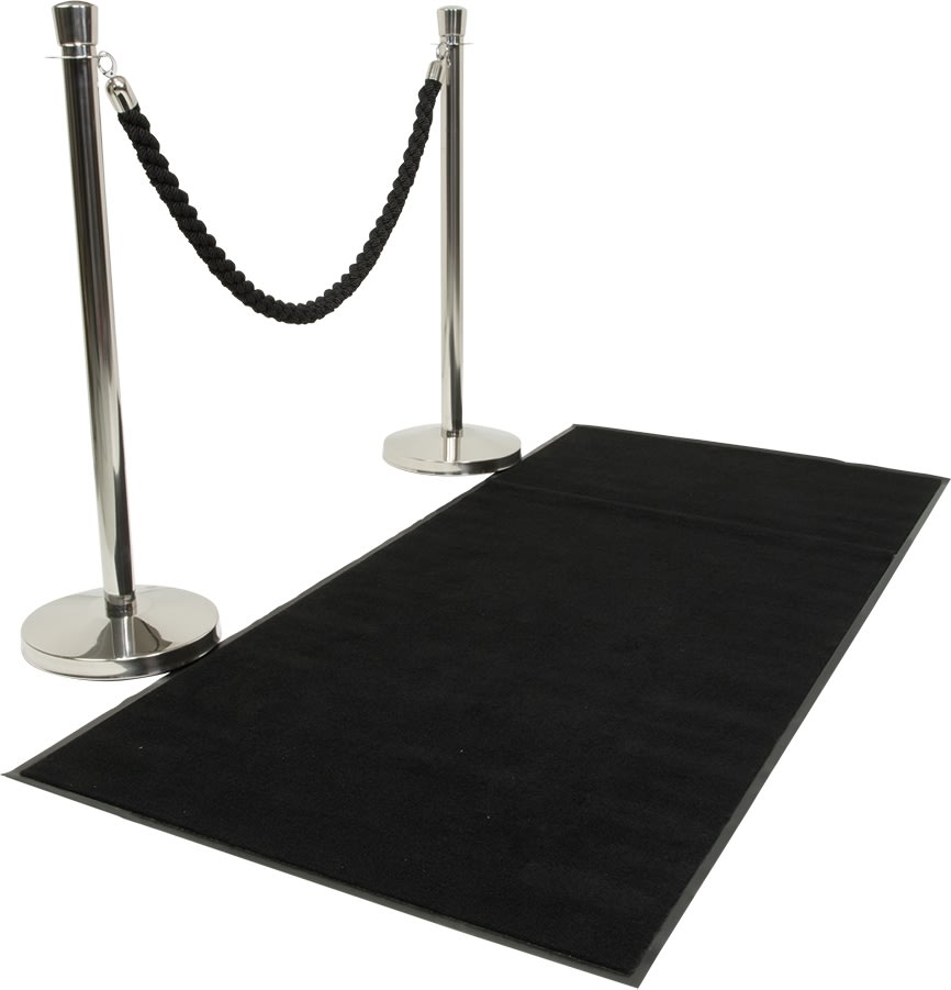 Skridsikker tæppe/måtte, 200x90 cm, sort