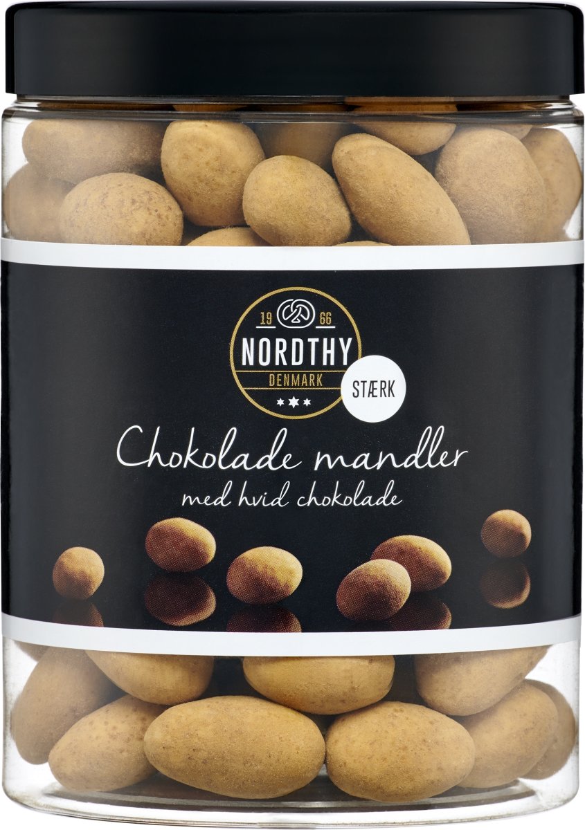 Chokolade mandler med hvid chokolade stærk, 550g