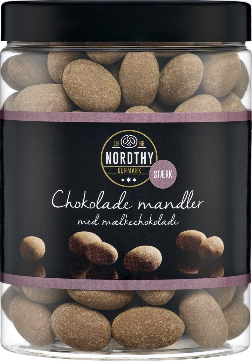 Chokolade mandler med mælkechokolade stærk, 550g