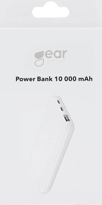 GEAR ultrakompakt powerbank, 10.000 mAh, hvid