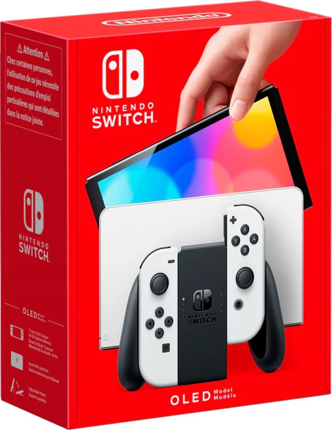 Nintendo Switch OLED, 64GB, hvid