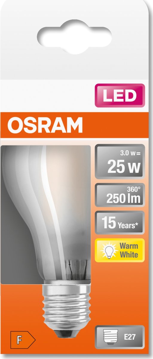 Osram Retro LED Standardpære mat E27, 2,5W=25W