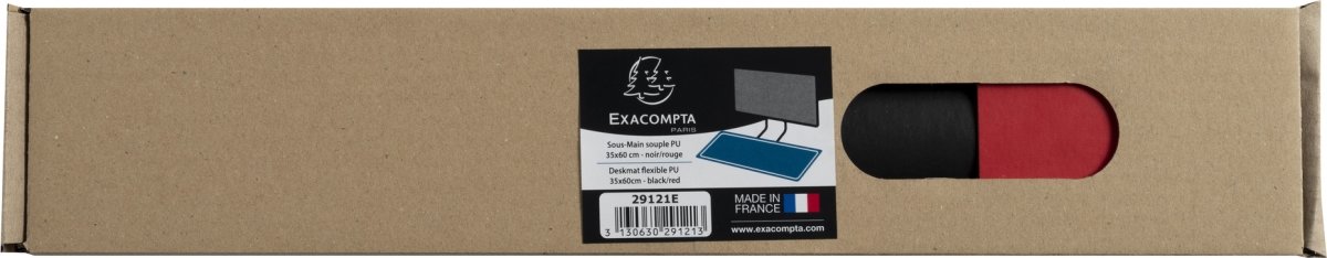 Exacompta Skriveunderlag, 35x60 cm, sort/rød
