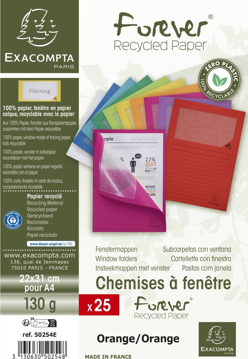Exacompta Forever Vinduesomslag, 25 stk., orange