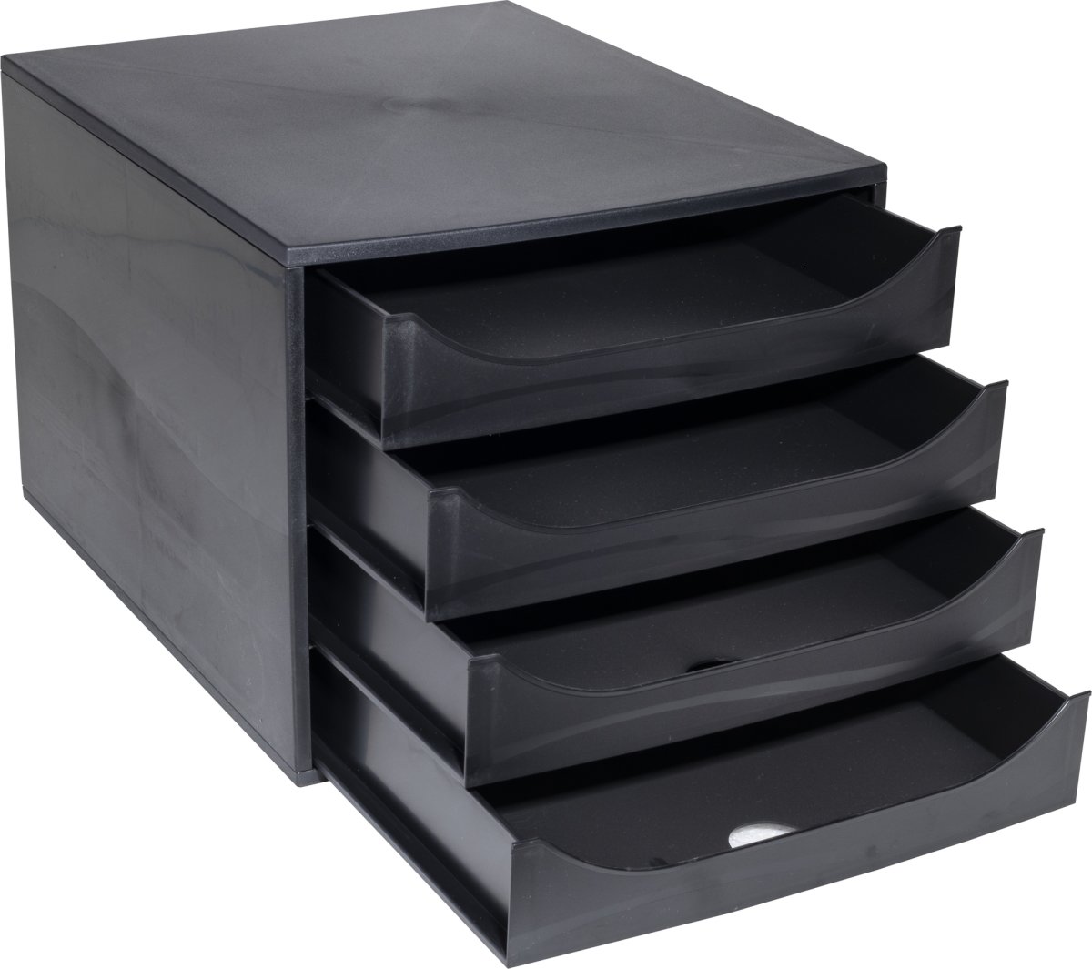 Exacompta Ecobox Skuffekabinet, 4, sort/sort