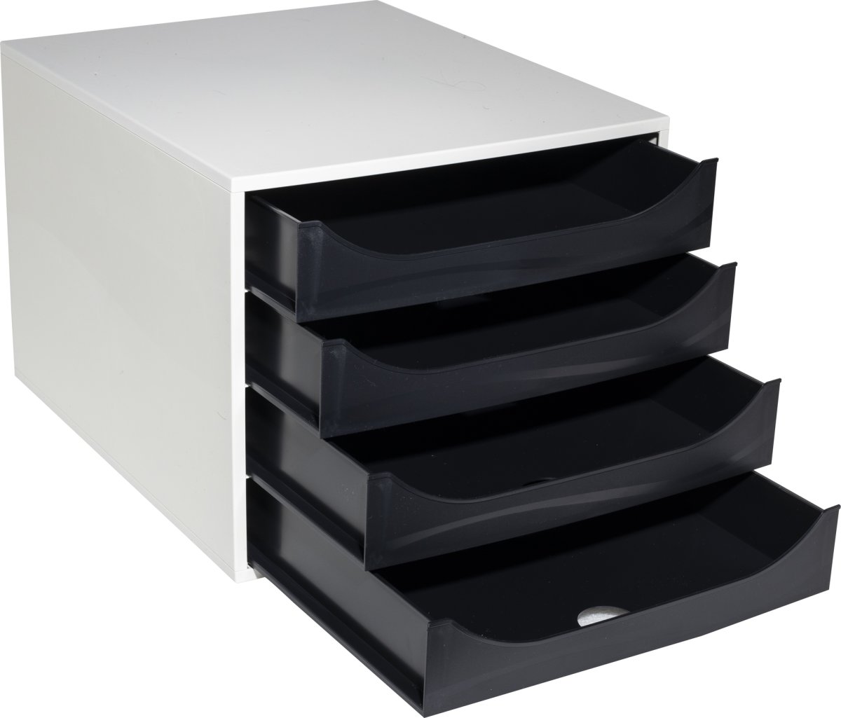 Exacompta Ecobox Skuffekabinet, 4, grå/sort