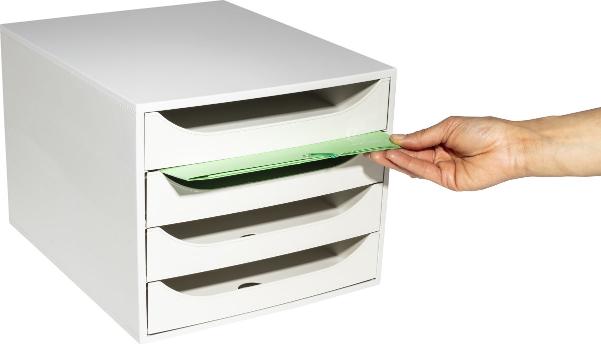 Exacompta Ecobox Skuffekabinet, 4, grå/grå