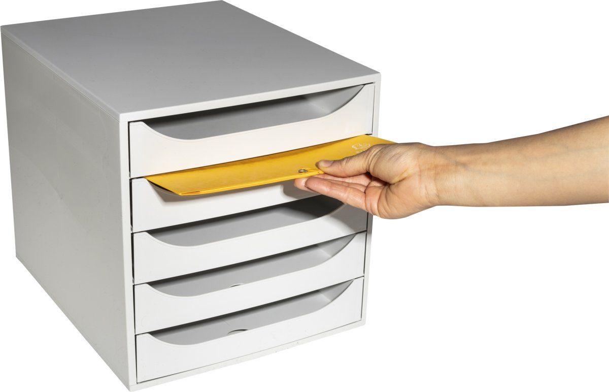 Exacompta Ecobox Skuffekabinet, 5, grå
