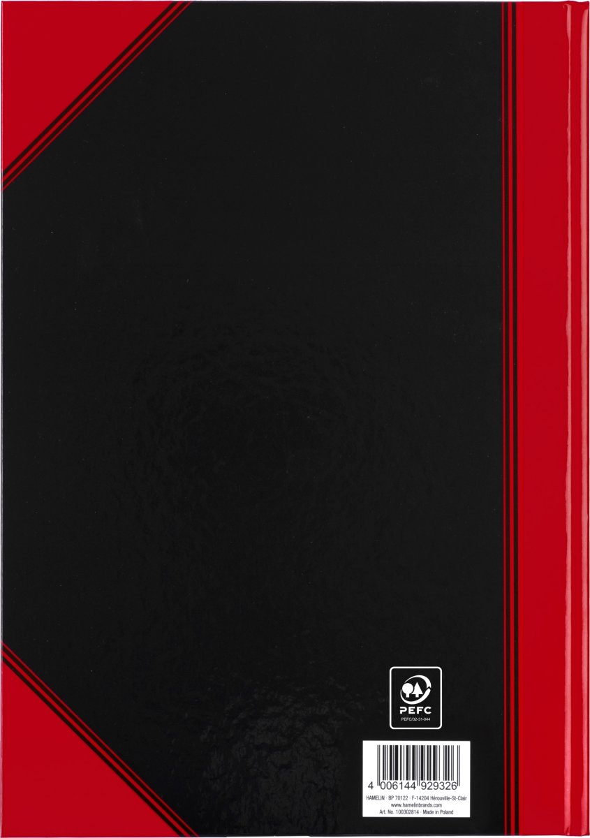 Bantex Kina Notes | A4 | Linjeret | Sort/rød