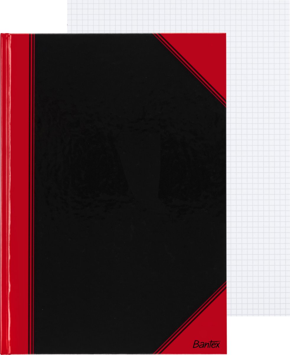 Bantex Kina Notes | A4 | Kvadreret | Sort/rød