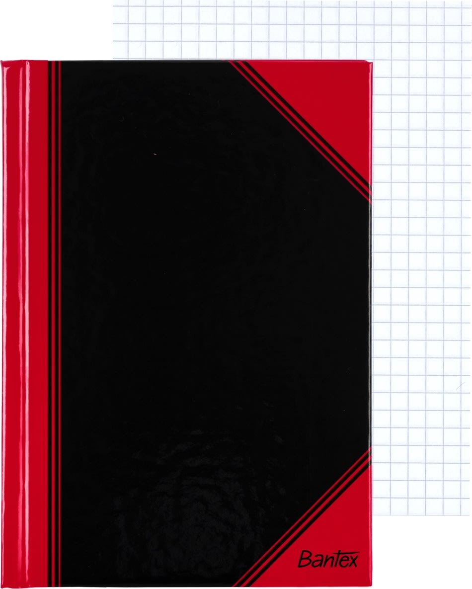 Bantex Kina Notes | A6 | Kvadreret | Sort/rød
