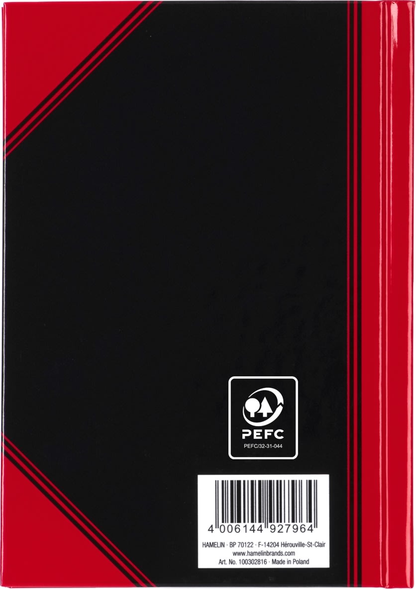 Bantex Kina Notes | A6 | Kvadreret | Sort/rød