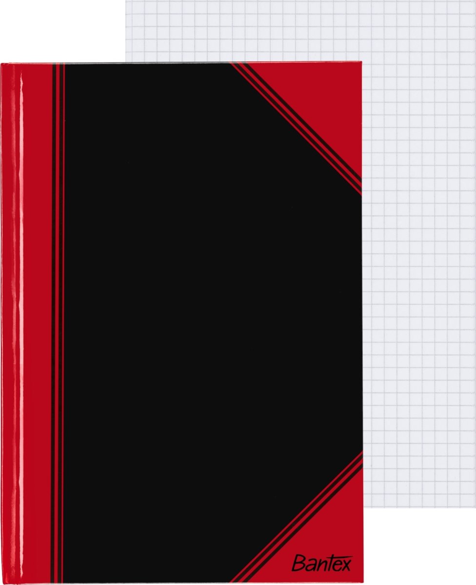 Bantex Kina Notes | A5 | Kvadreret | Sort/rød