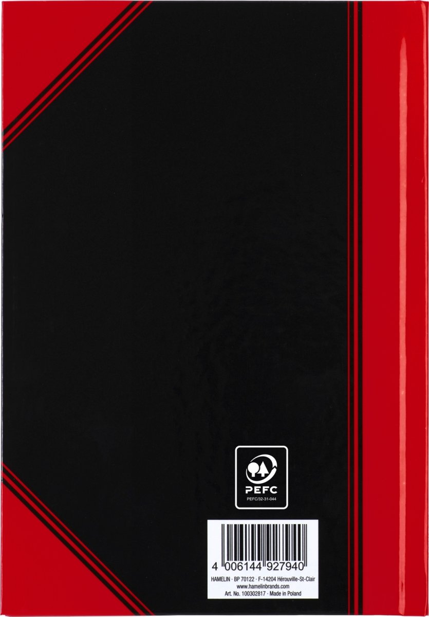Bantex Kina Notes | A5 | Kvadreret | Sort/rød