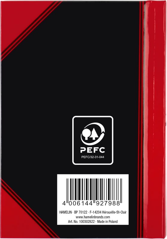 Bantex Kina Notes | A7 | Kvadreret | Sort/rød