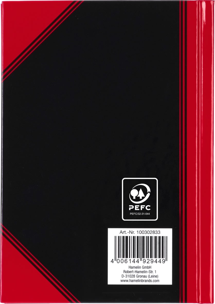 Bantex Kina Notes | A6 | Blank | Sort/rød
