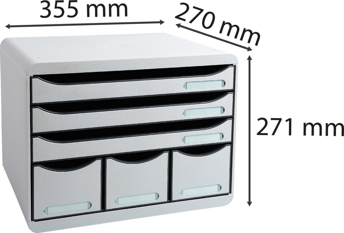 Exacompta Store-Box Skuffekabinet, 6, grå