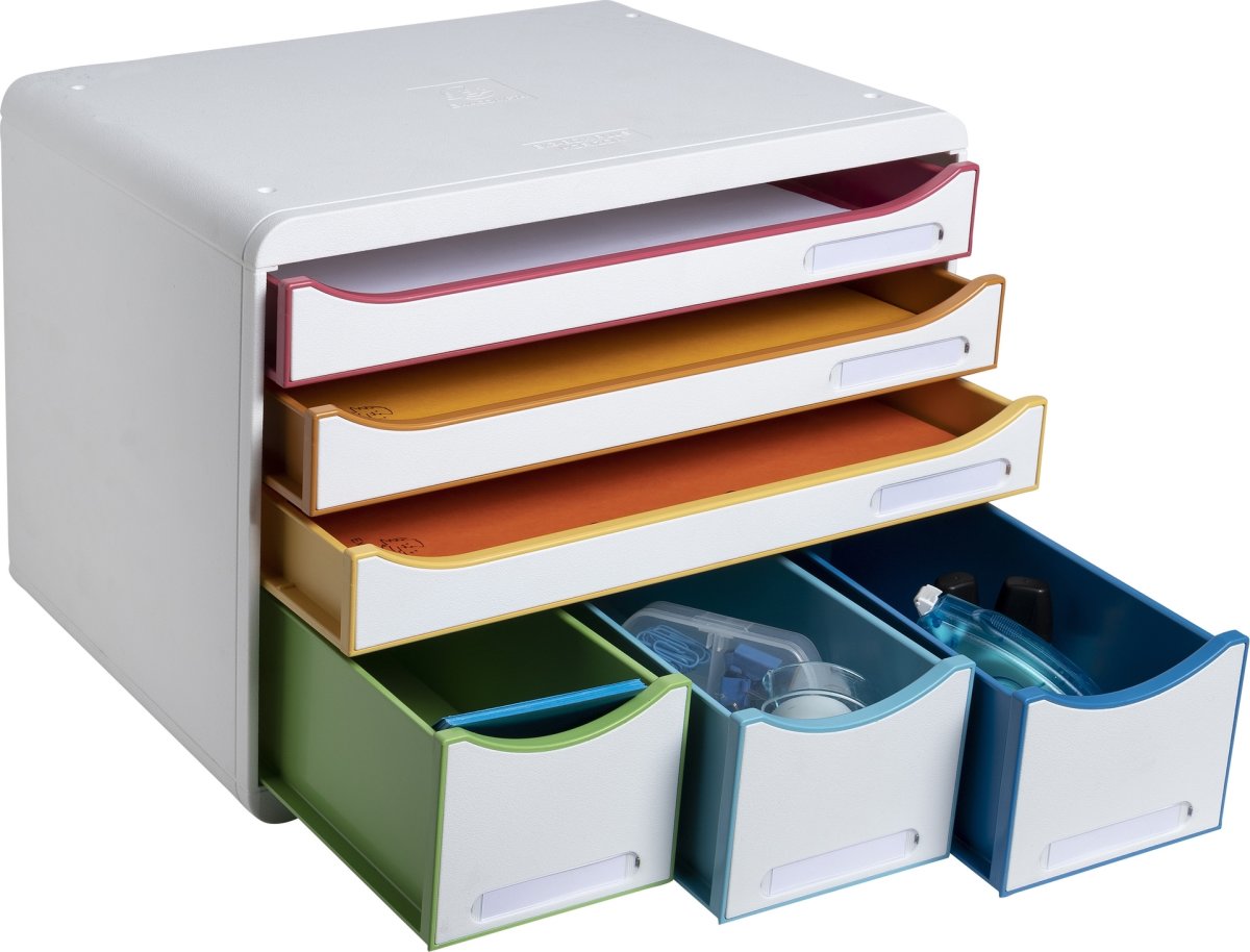 Exacompta Store-Box Skuffekabinet, 6, hvid/harleq.