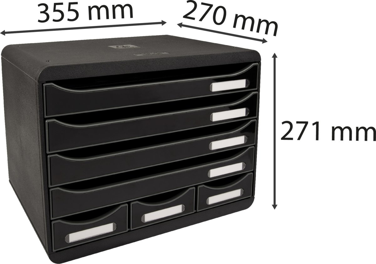 Exacompta Store-Box Skuffekabinet, 7, sort