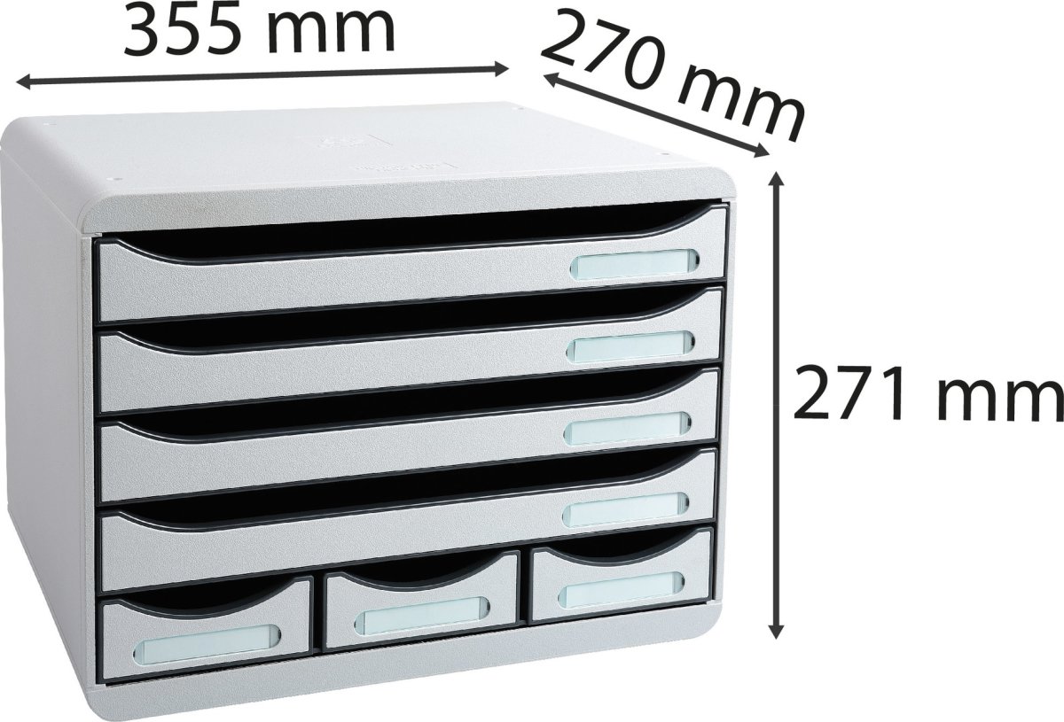 Exacompta Store-Box Skuffekabinet, 7, grå
