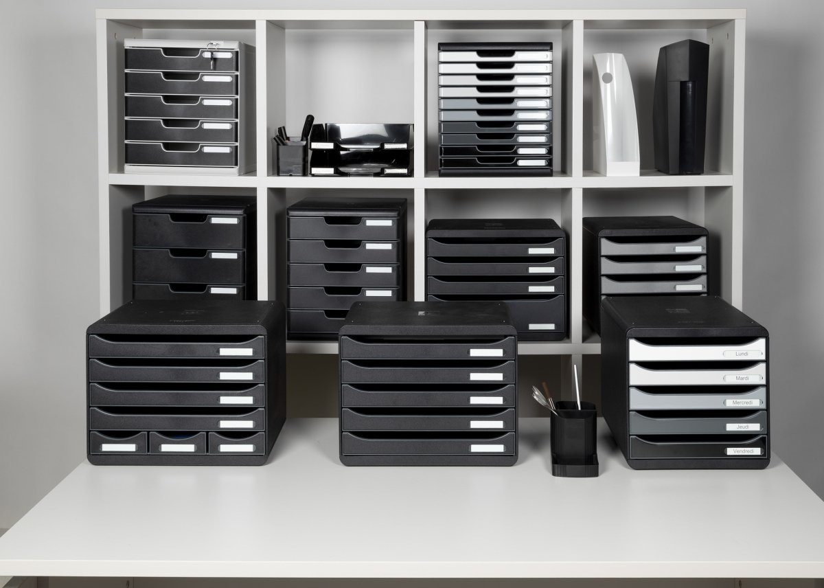 Exacompta Big-Box+ Skuffekabinet, H, 5, sort