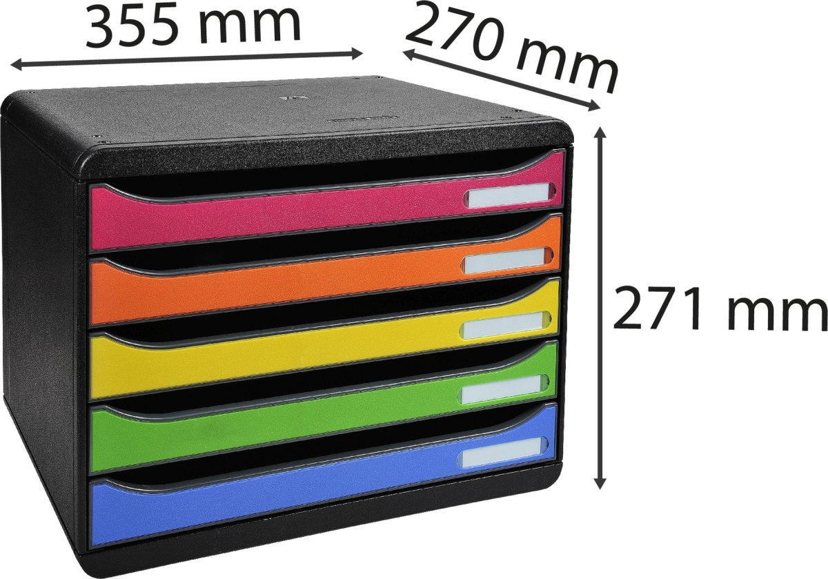 Exacompta Big-Box+ Skuffekabinet, H, 5, harlequin