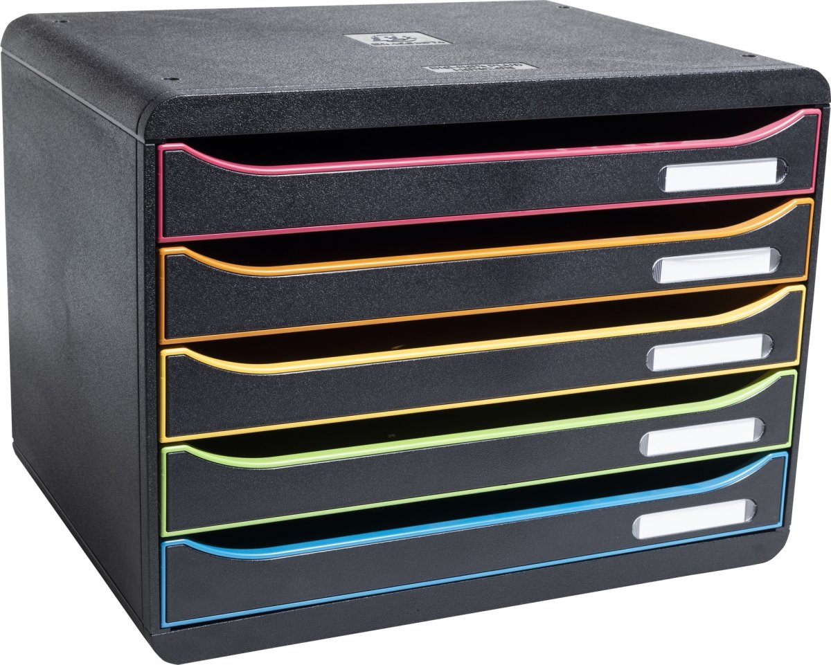 Exacompta Big-Box+ Skuffekabinet, H, 5, sort/hq.