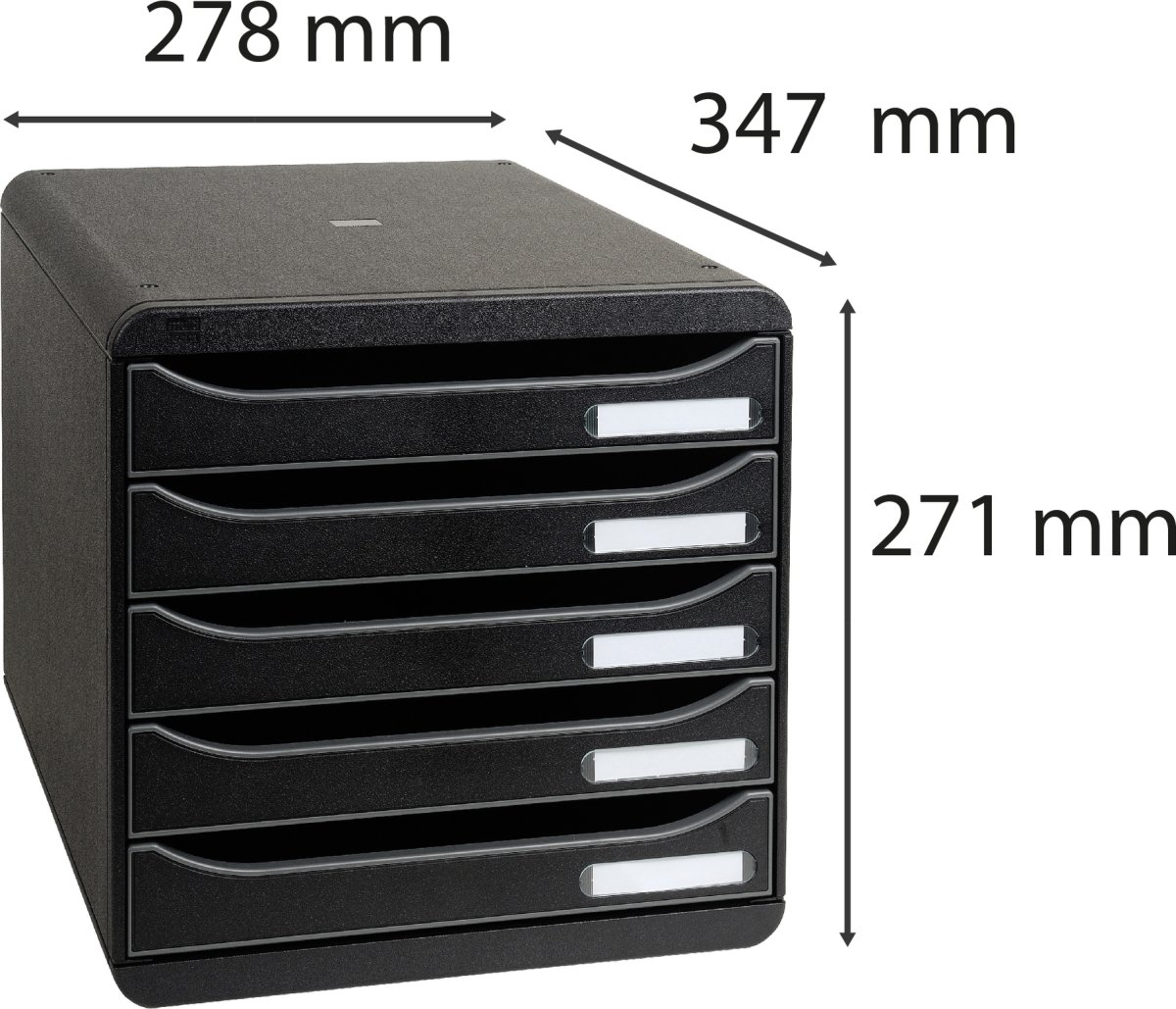 Exacompta Big-Box+ Skuffekabinet, sort/sort