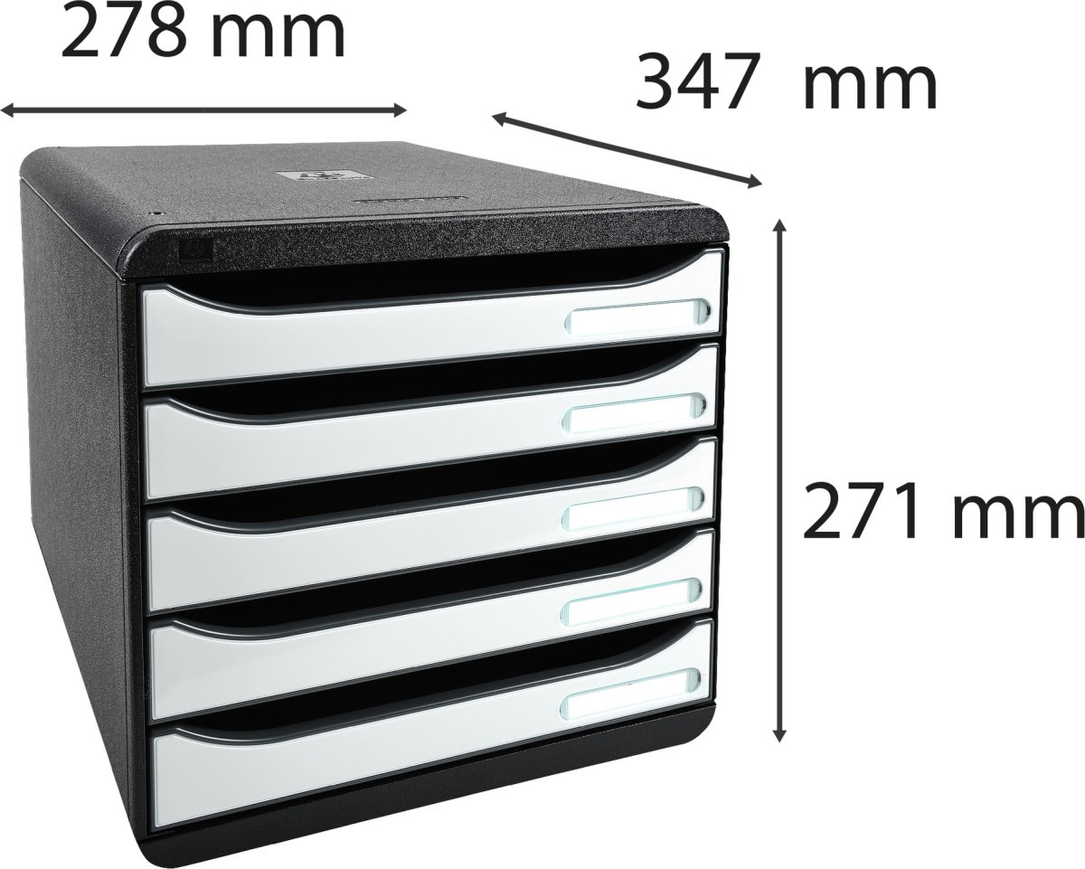 Exacompta Big-Box+ Skuffekabinet, sort/g. hvid