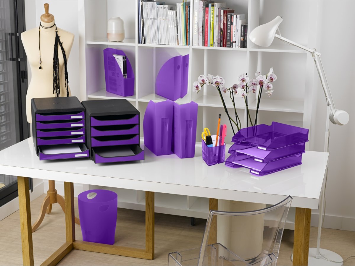 Exacompta Big-Box+ Skuffekabinet, sort/g. lilla