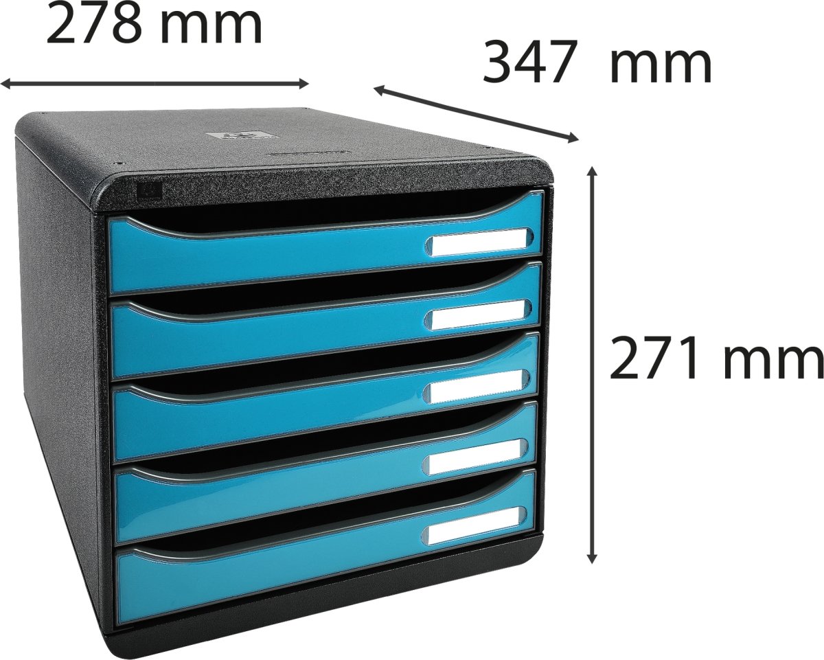 Exacompta Big-Box+ Skuffekabinet, sort/g. turkis