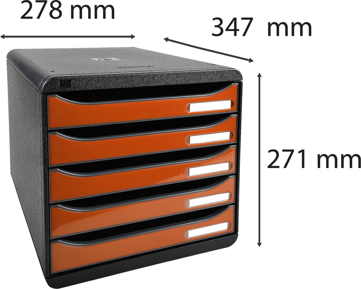 Exacompta Big-Box+ Skuffekabinet, sort/g. orange