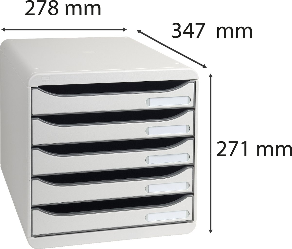 Exacompta Big-Box+ Skuffekabinet, lys grå