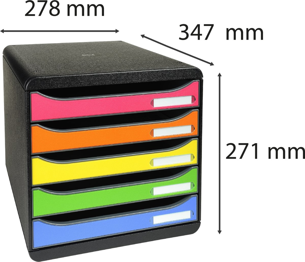 Exacompta Big-Box+ Skuffekabinet, sort/harlequin