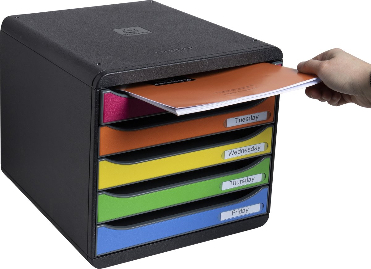 Exacompta Big-Box+ Skuffekabinet, sort/harlequin