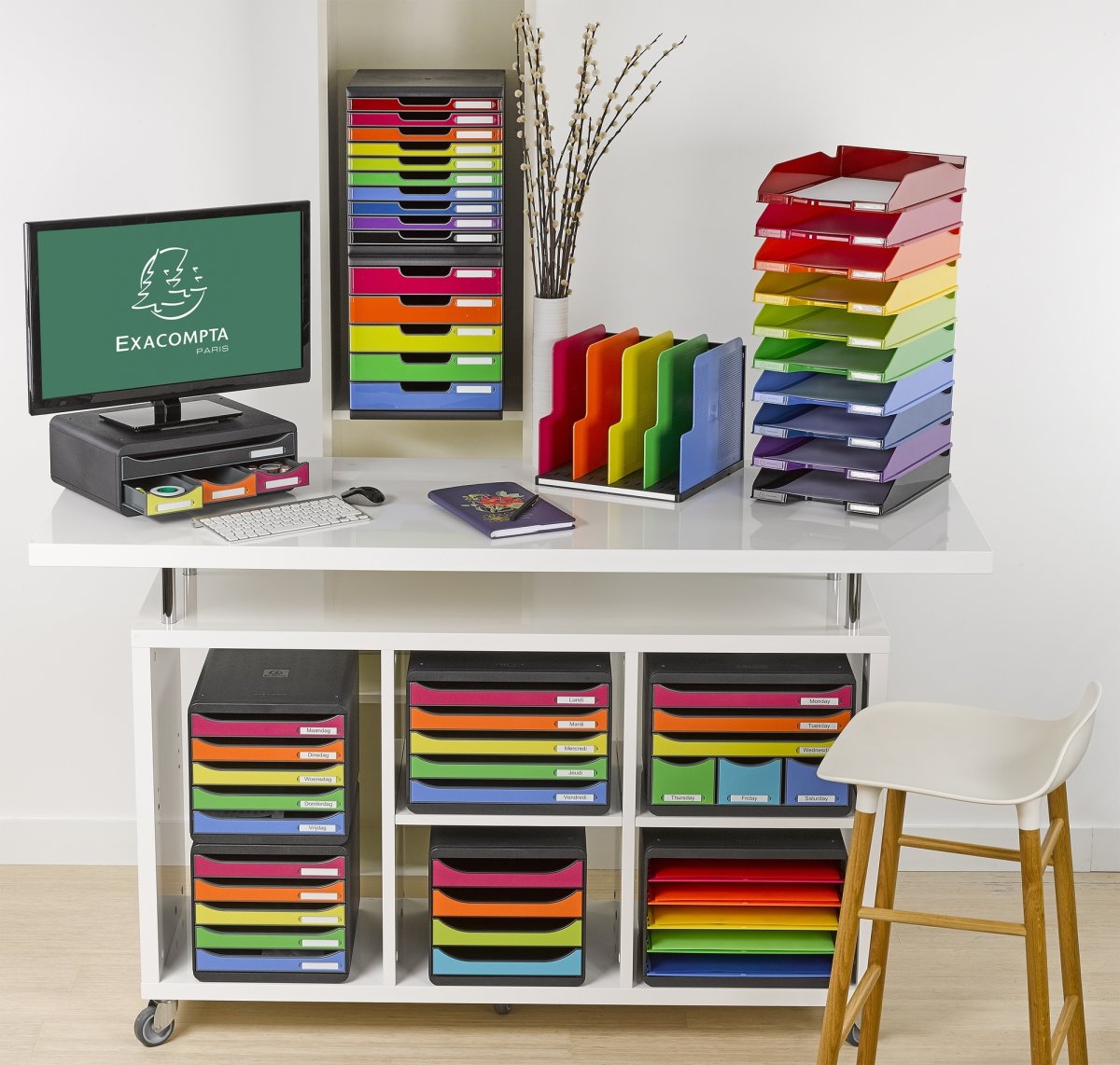Exacompta Big-Box+ Skuffekabinet, sort/harlequin