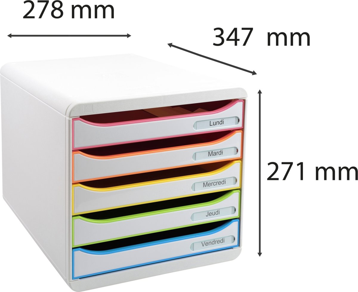 Exacompta Big-Box+ Skuffekabinet, hvid/harlequin