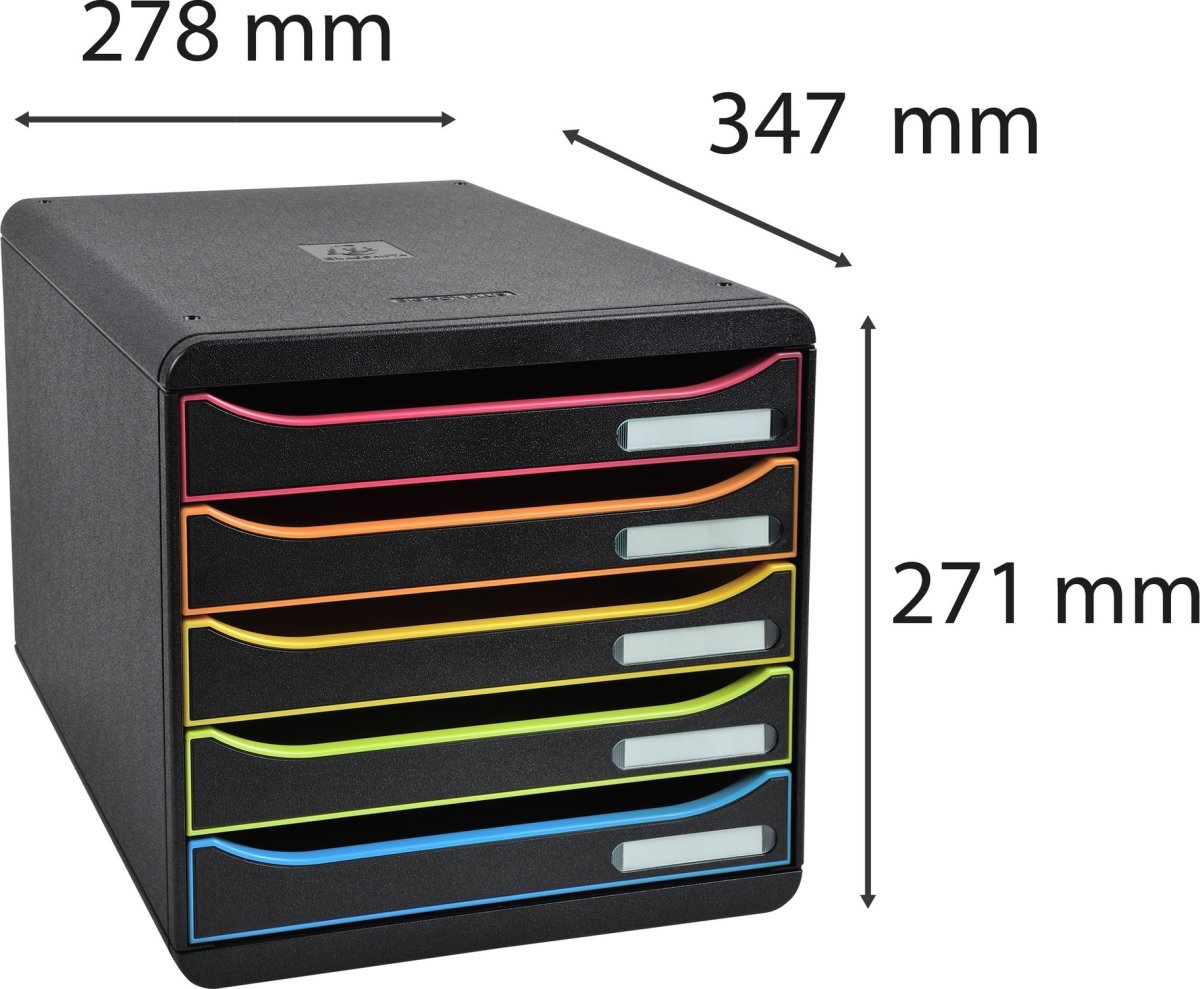 Exacompta Big-Box+ Skuffekabinet, sort/harlequin