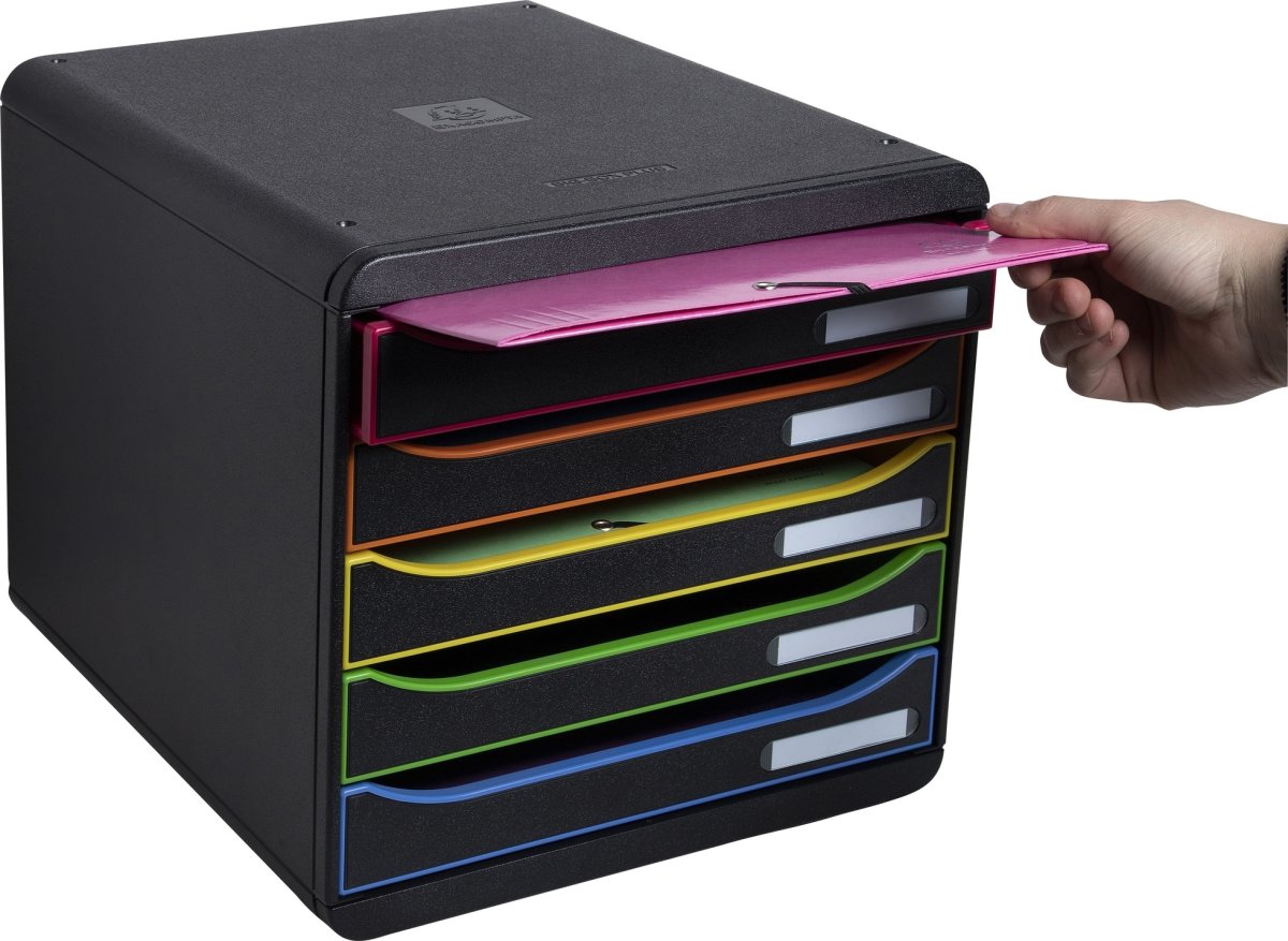 Exacompta Big-Box+ Skuffekabinet, sort/harlequin